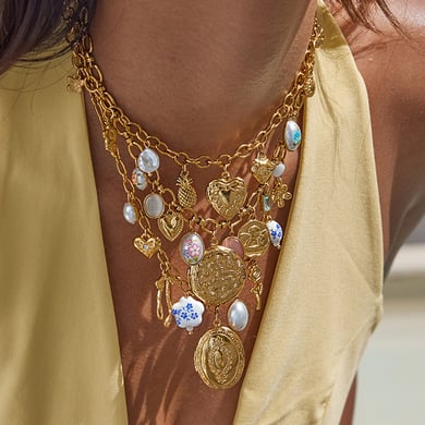 Collier avec pendentif en forme de cœur sophistiqué pour femme, en acier inoxydable, couleur or h5 Image3