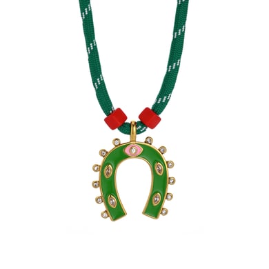 1 Piece Tropical Horseshoe-shaped Stainless Steel Gold Color Women's Pendant Necklaces h5 