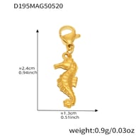 D195-Golden Seahorse Pendant 4pcs Picture5