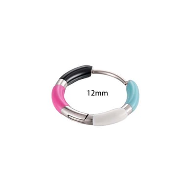 1 Piece Colorful Circle Stainless Steel Women's Hoop Earrings h5 Picture2