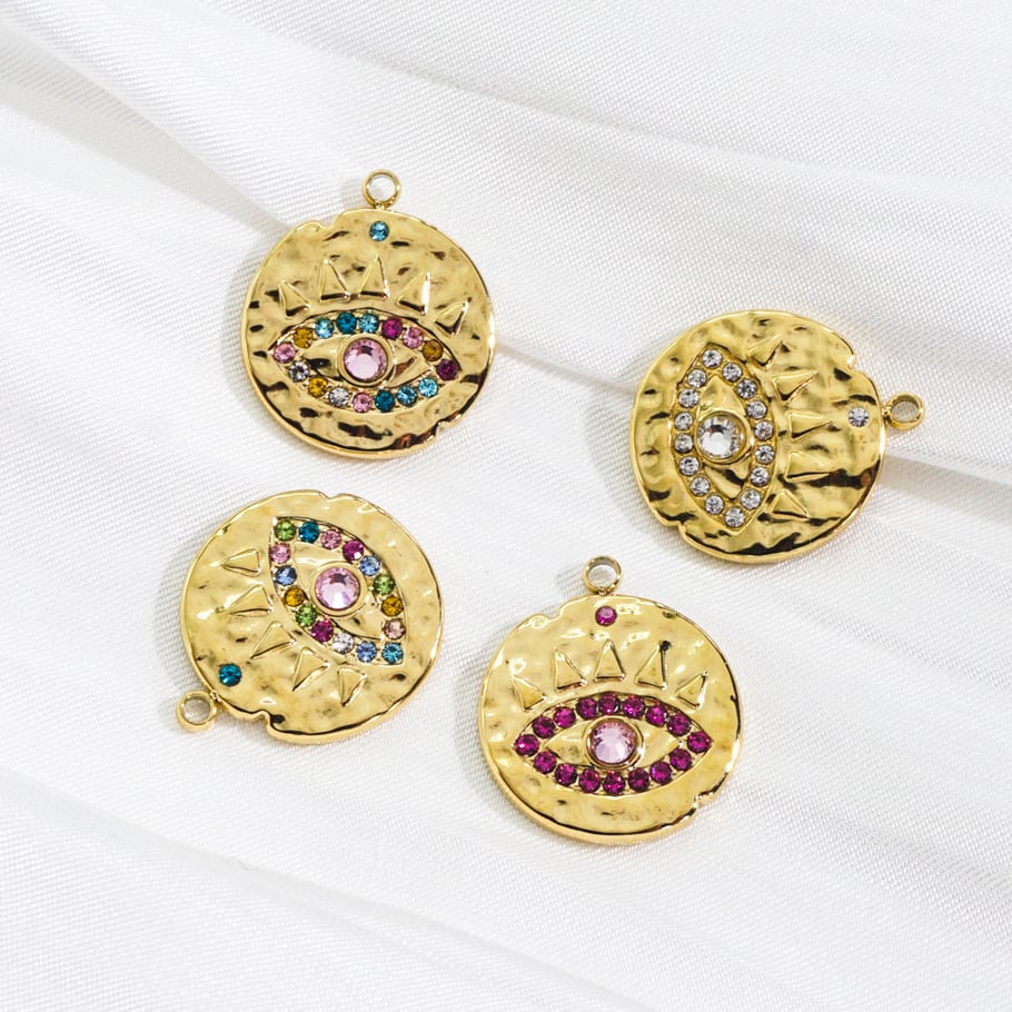 1 Piece Luxurious DIY Devil's Eye Stainless Steel  Women's Pendants Picture4