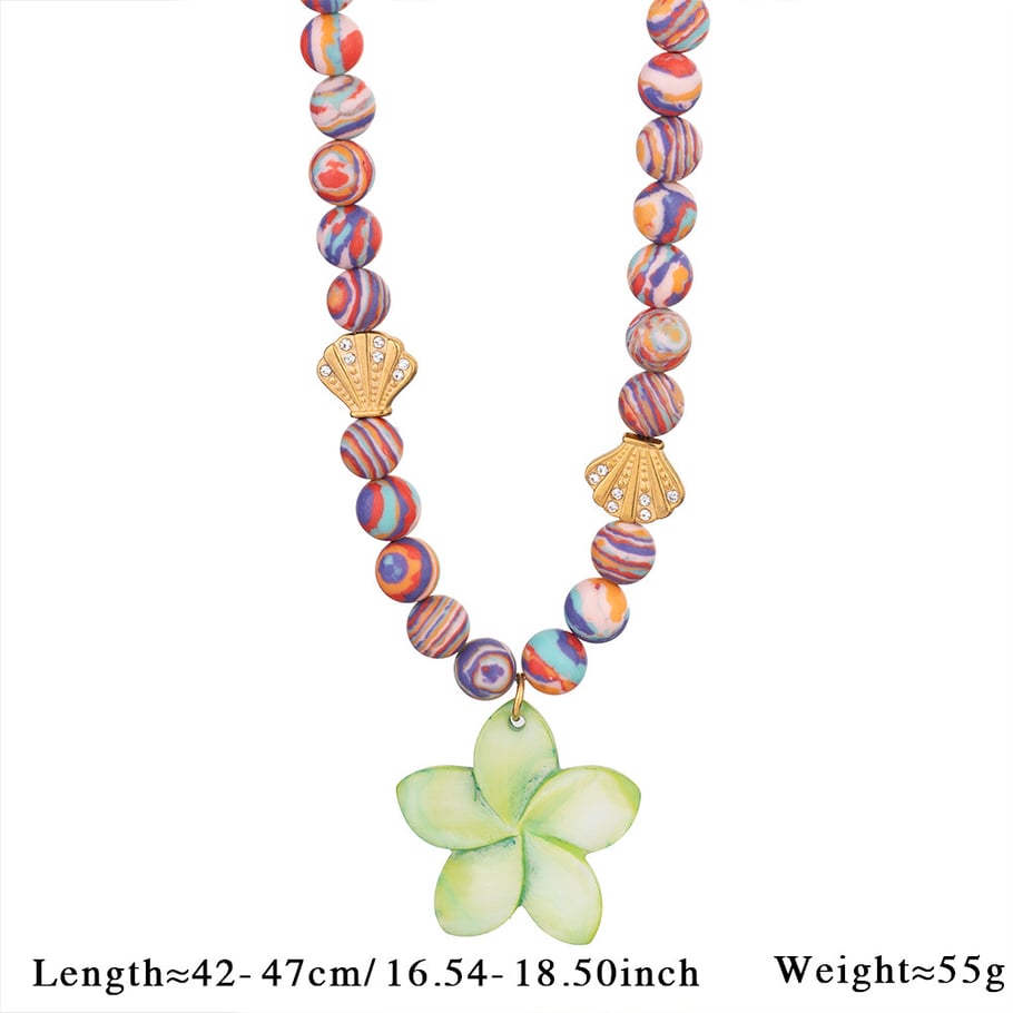 1 Piece Romantic Series Flower Natural Stones Women's Beaded Necklaces Picture2