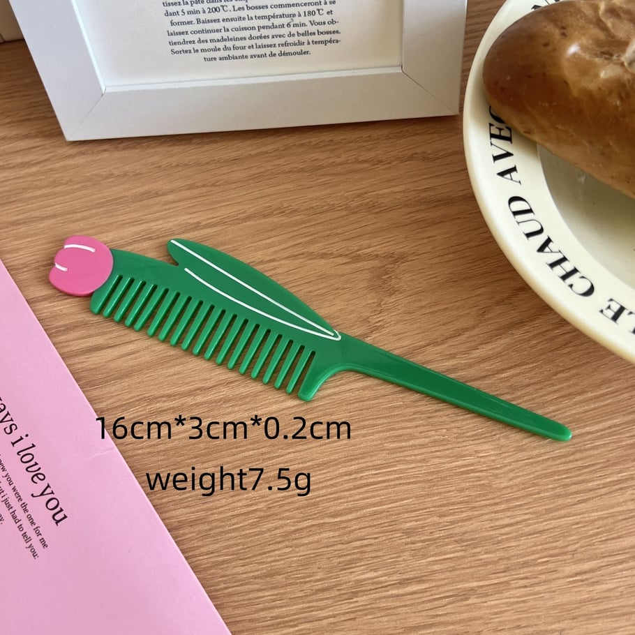 1 Piece Tulip Shape Cellulose Acetate Sheet Women's Combs 