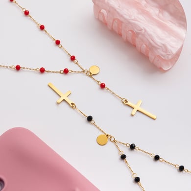1 stuk Personality Cross roestvrij staal goudkleurige dames hanger kettingen h5 Afbeelding4
