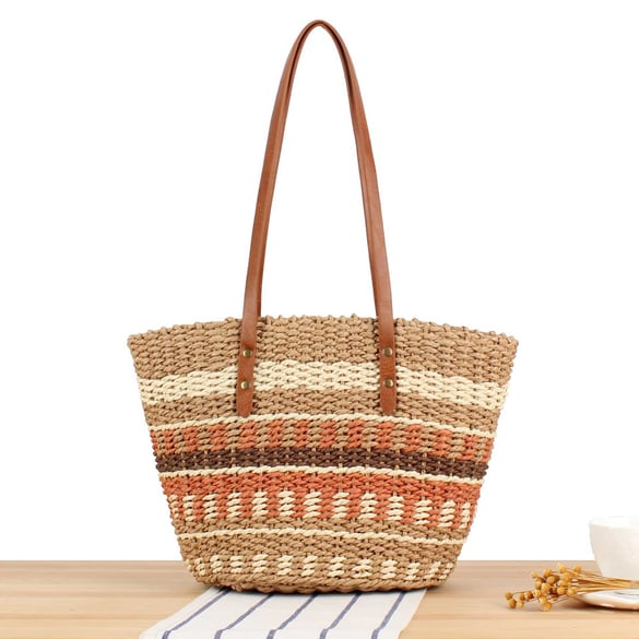1 Stück gestreifte Handtasche
