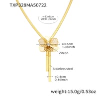 TXP328 - Collana con nappa a forma di fiore dorato 53+5 cm 