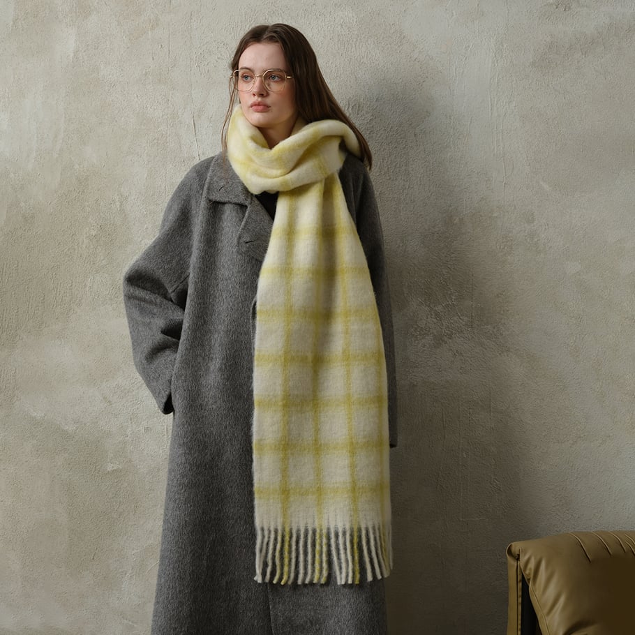 1 pieza de bufanda de invierno a cuadros para mujer Imagen5