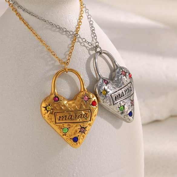 1 Piece Simple Series Classic Heart Stainless Steel Women's Pendant Necklaces