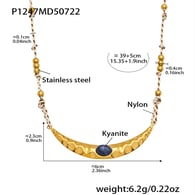 P1247-Golden Kyanite Moon Necklace 39+5cm Picture7