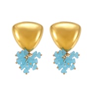 F332-Golden Blue Stone Earrings Picture4