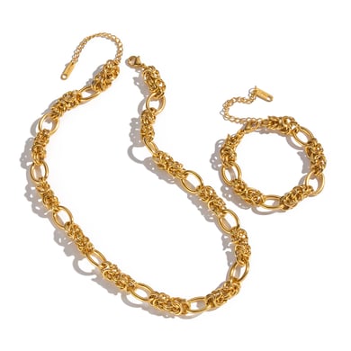 Set di collane in acciaio inossidabile color oro h5 Immagine5