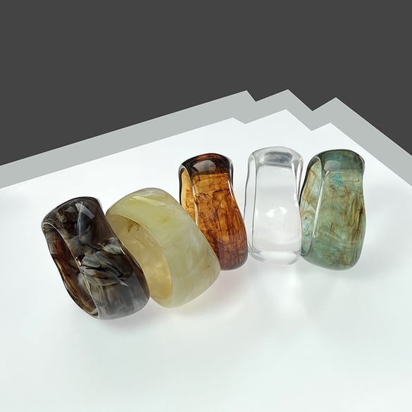 1 Piece Simple Series Elegant Gradient Color Acrylic Women's Bangles 2