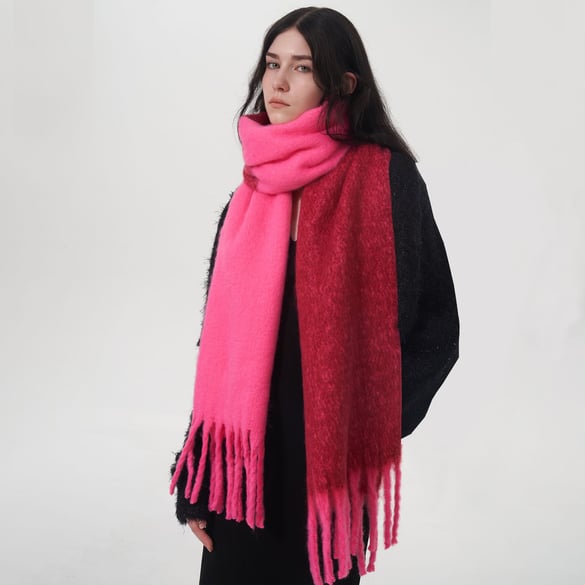 1 Stück einfache Winterschals aus Polyester in gemischten Farben für Damen 2