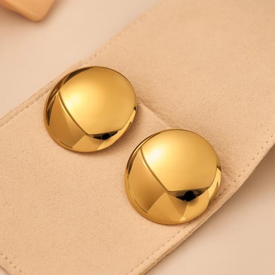 1 paire de boucles d&#39;oreilles à tige minimalistes en acier inoxydable couleur or pour femme h5 Image5
