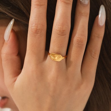 1 Piece Simple Series Daily Sun Stainless Steel  Statement Rings h5 Picture5
