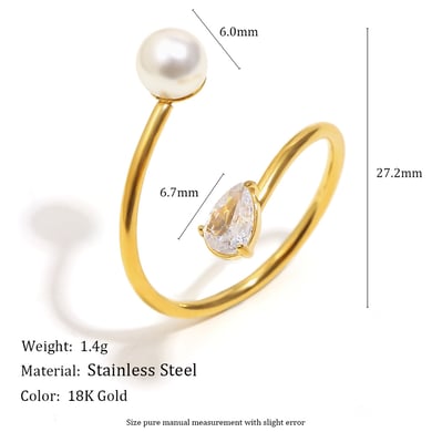 1 Piece Elegant Twist Stainless Steel Gold Color Minimalist Rings h5 Picture2