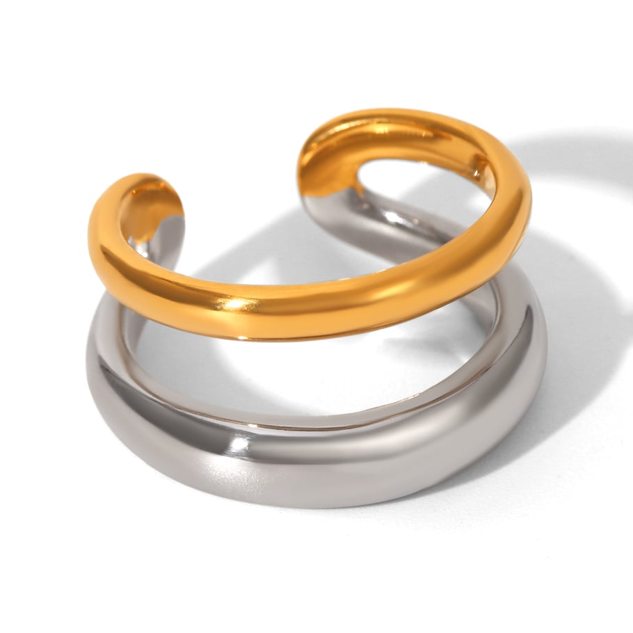 1 Piece Simple Daily Irregular Shape Stainless Steel Statement Rings