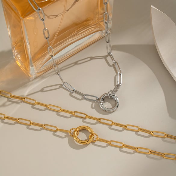 1 Piece Simple Series Daily Circle Stainless Steel  Women's Pendant Necklaces 2