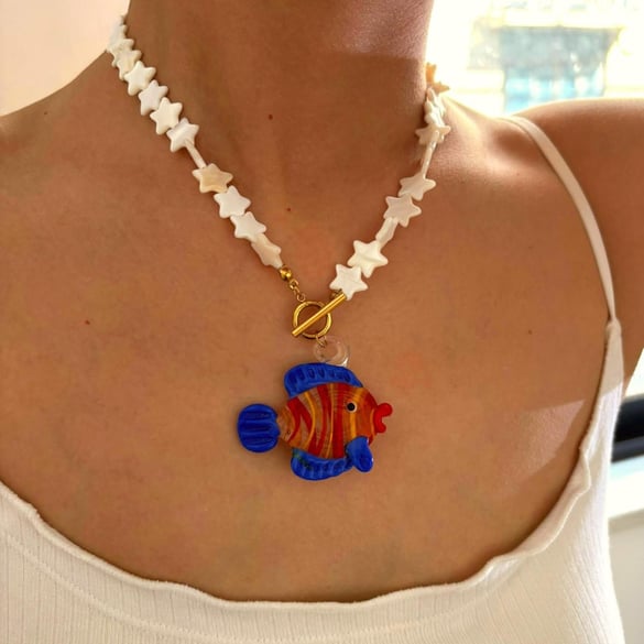 1 Piece Cute Fish Beaded Necklace