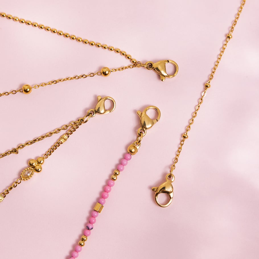1 pulsera con dije de estrella encantadora de acero inoxidable color dorado para mujer Imagen7