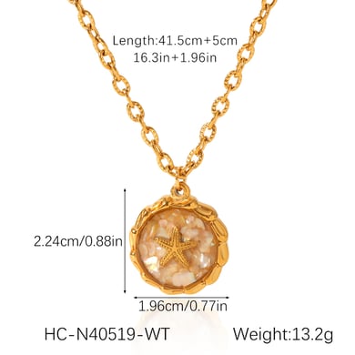 Vacation Turtle Stainless Steel  Gold Color Shell Women's Pendant Necklaces h5 Picture2