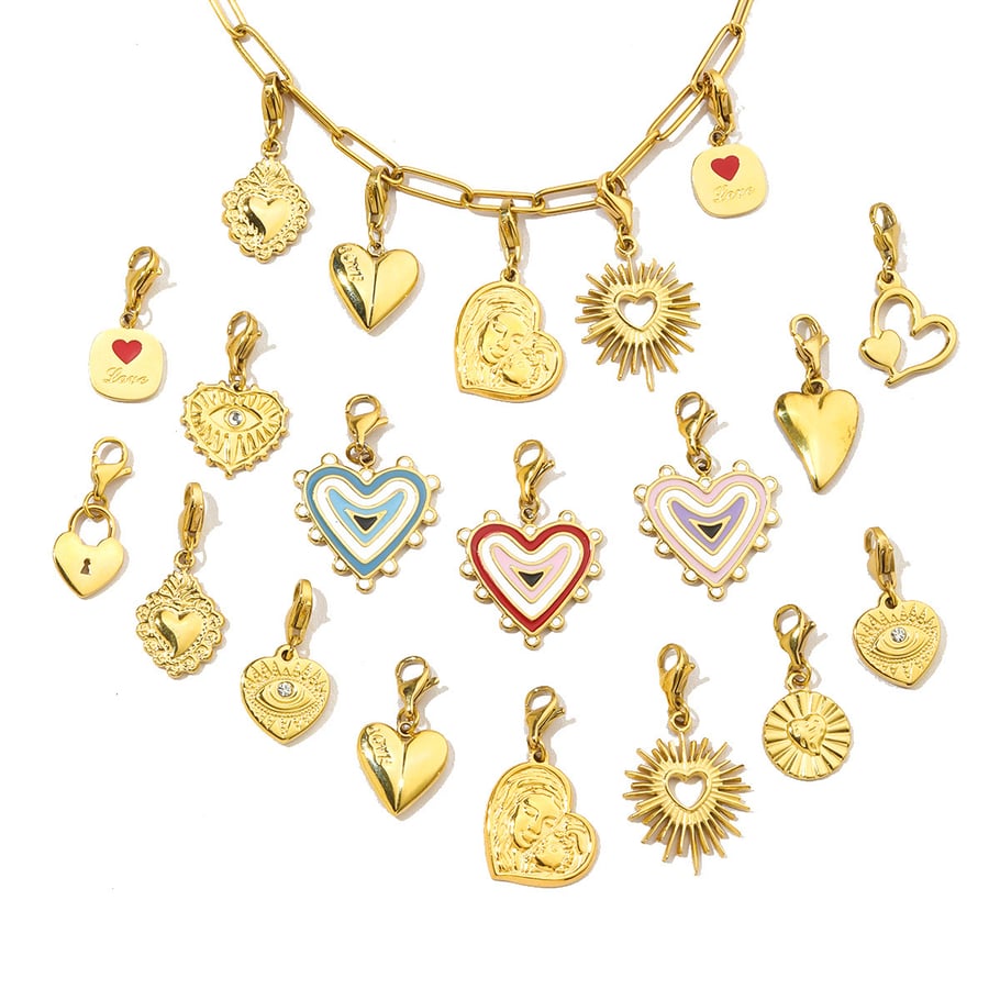 1 Piece Romantic Heart Stainless Steel Women's Pendants Picture6