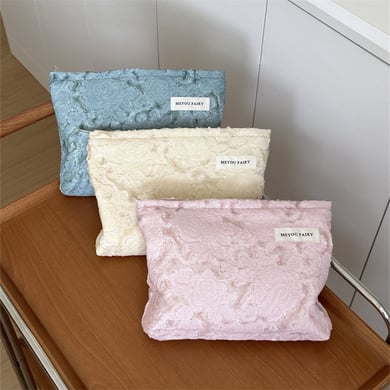 1 Parça Romantik Seri Tatlı Düz Renk Polyester Kadın Makyaj Çantası h5 Resim2