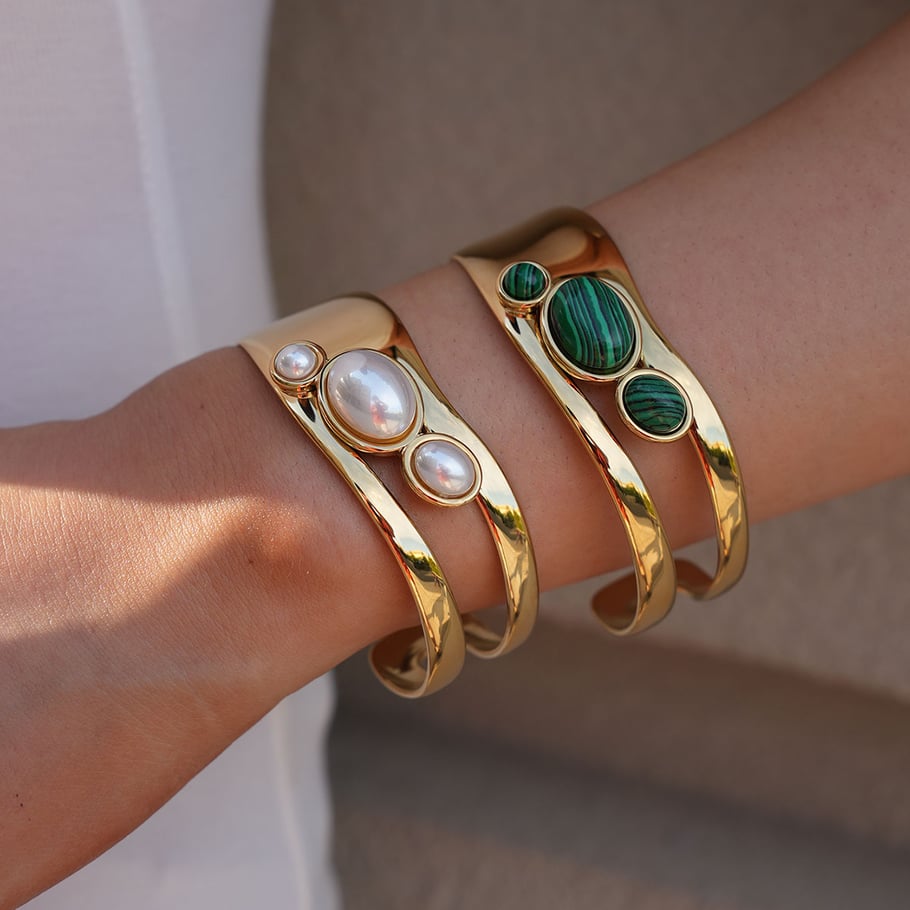 1 Piece Elegant Irregular Shape Stainless Steel Women's Cuff Bracelets h5Picture8