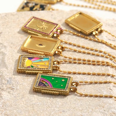 1 Piece Delicate Series Classic Tarot Stainless Steel Gold Color Women's Pendant Necklaces h5 Picture3