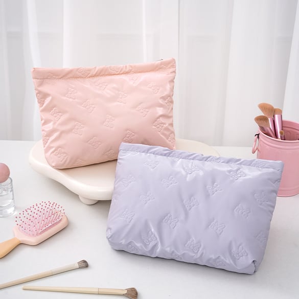 1 Pair Simple Series Casual Solid Color Bowknot Women's Makeup Bags