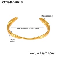 Z474-Bracciale aperto geometrico in oro Immagine3