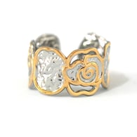 Gold and silver color/One size/One piece ring Resim2