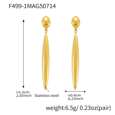 1 paio di orecchini pendenti da donna in acciaio inossidabile color oro dalla forma irregolare moderna h5 Immagine2