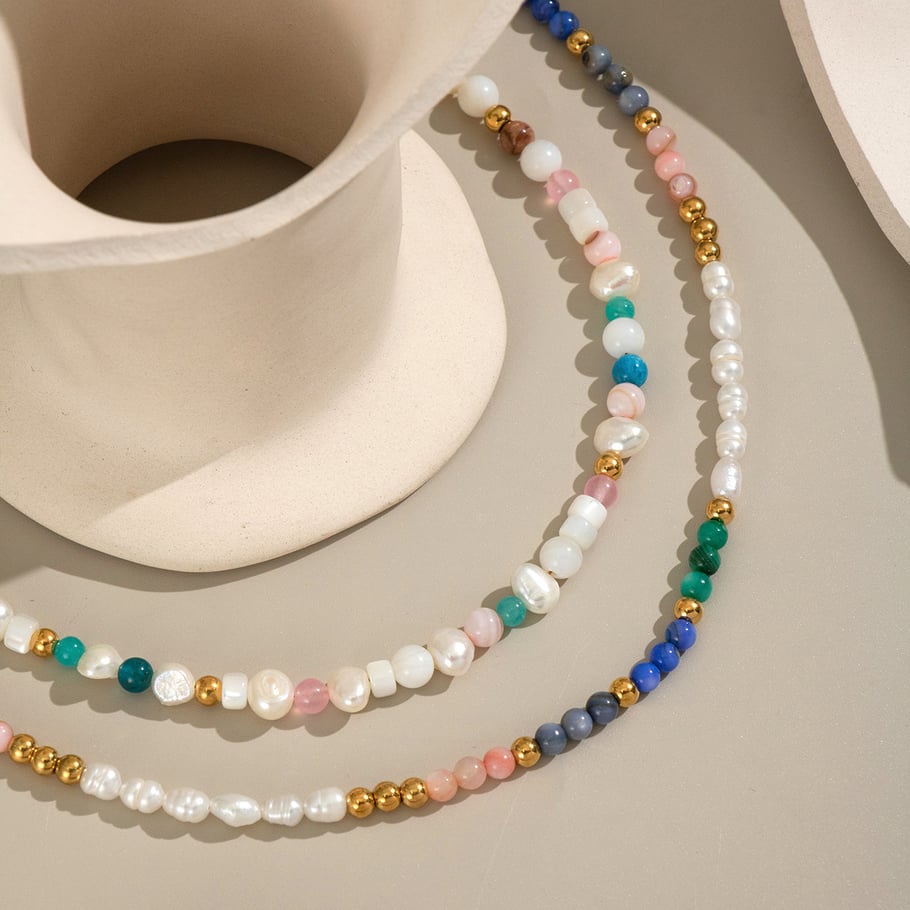 1 Piece Pearl Natural Stone Beaded Necklace Picture2