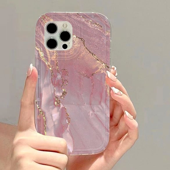 1 par de fundas para teléfono de color rosa perlado con degradado de alta calidad