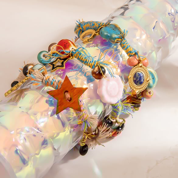 1 Piece  Casual Flower Irregular Shape Braided Rope Women's Beaded Bracelets 2