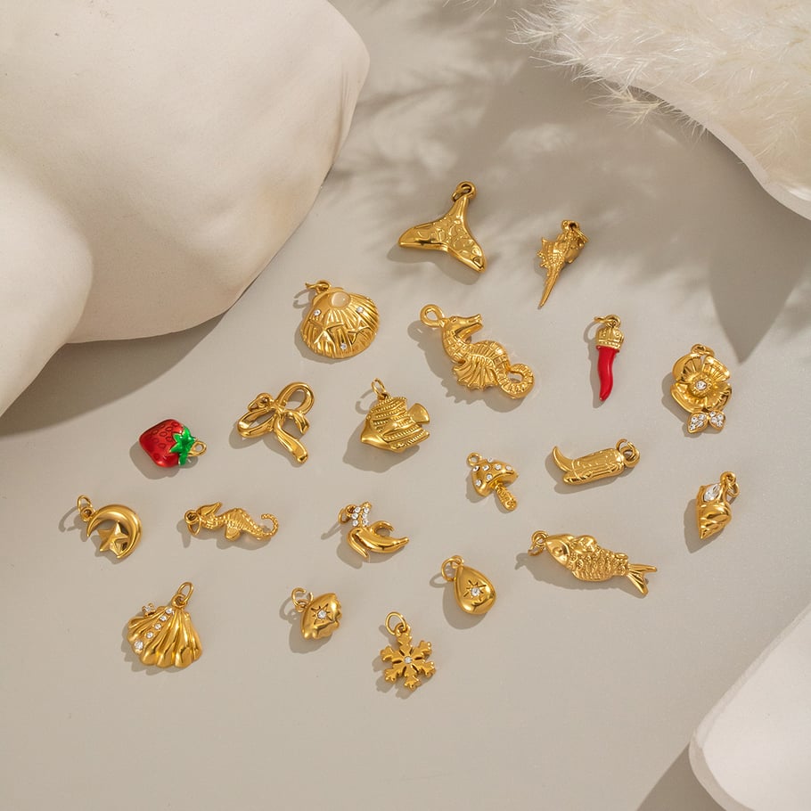 1 Stück Oceanic Edelstahl Gold Farbe DIY Anhänger h5Bild3