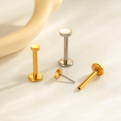 1 Piece Stainless Steel Gold Color Piercing Earring h5 Picture3