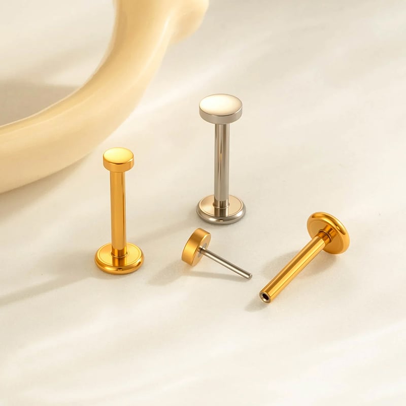 1 Piece Stainless Steel Gold Color Piercing Earring Picture3