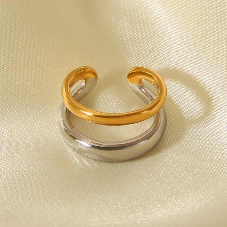 1 Piece Simple Daily Irregular Shape Stainless Steel Statement Rings h5Picture4