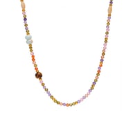 P1269-Mixed color faceted zircon beaded necklace 40+7cm 