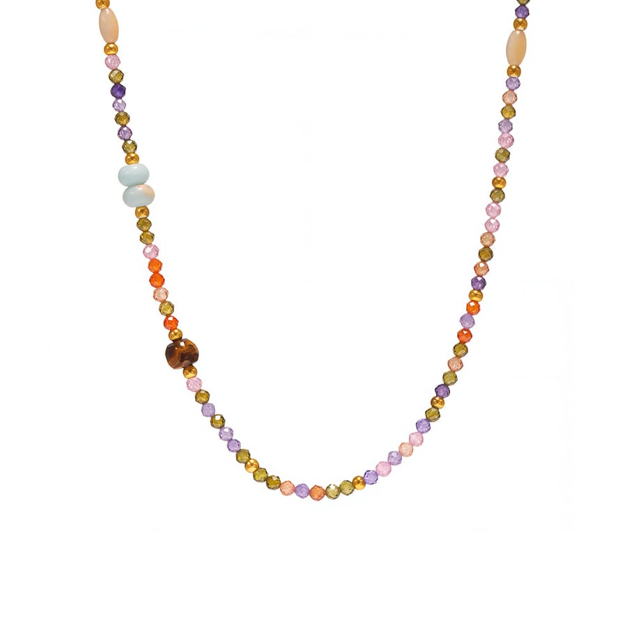 1 Piece Series Colorful Beads Natural Stones Women's Beaded Necklaces 