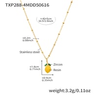 TXP288-4 lemon gold green diamond necklace 40+5cm Picture8