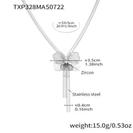 TXP328-Collana con nappa a forma di fiore in acciaio 53+5 cm Immagine2