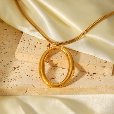 1 Piece Irregular Shape Stainless Steel  Gold Color  Women's Pendant Necklaces h5 Picture4