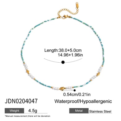 1 Piece Designable Beads Stainless Steel Gold Color Women's Beaded Necklaces h5 Picture2