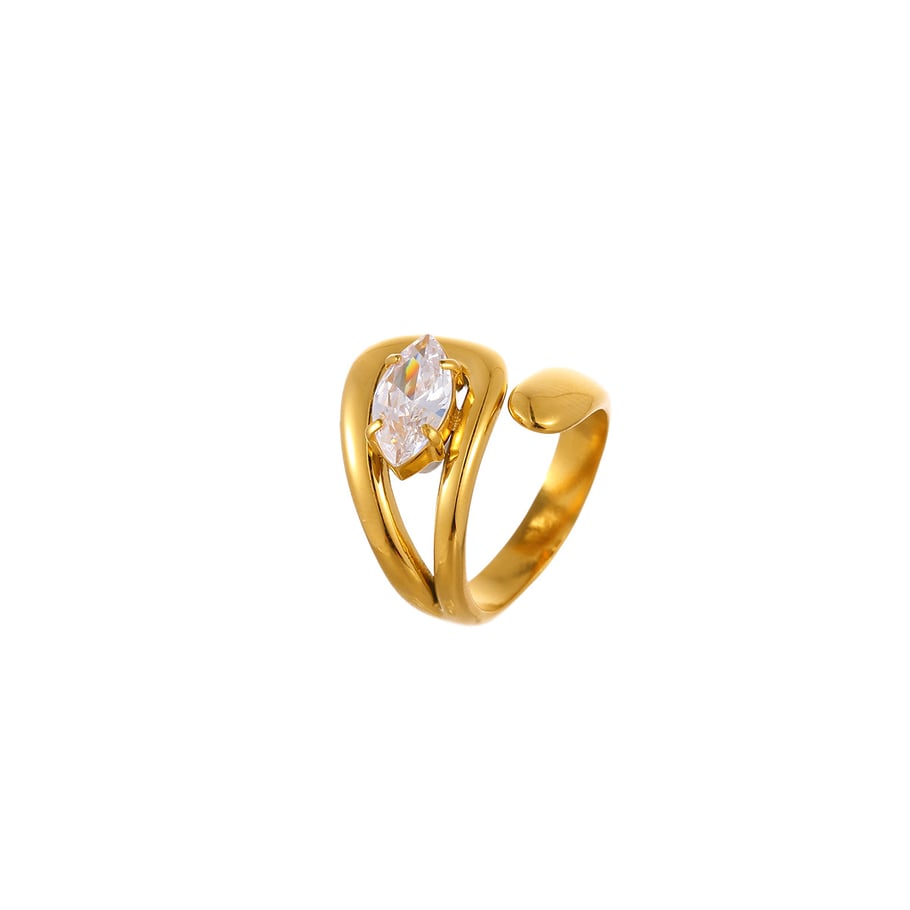 1 Piece Simple Series Elegant Geometric Stainless Steel Women's Adjustable Rings Picture3