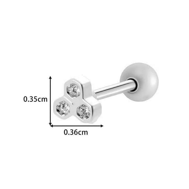 1 pieza de delicados pendientes de perforación con circonitas de color cobre y dorado para mujer h5 Imagen2