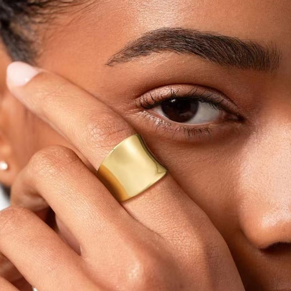 1 Piece Simple Irregular Shape Stainless Steel  Gold Color  Minimalist Rings 2
