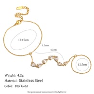 O-shaped zircon necklace-gold 